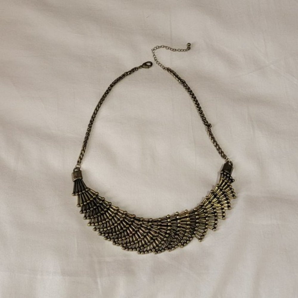 Antiqued Gold-Toned Necklace / Collar